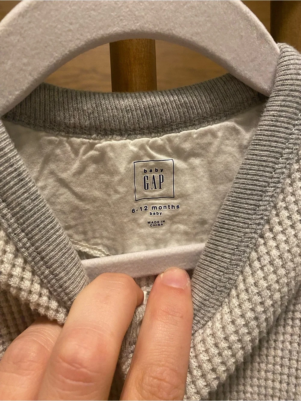 GAP Baby Waffle-Knit One-Piece in Heather Gray